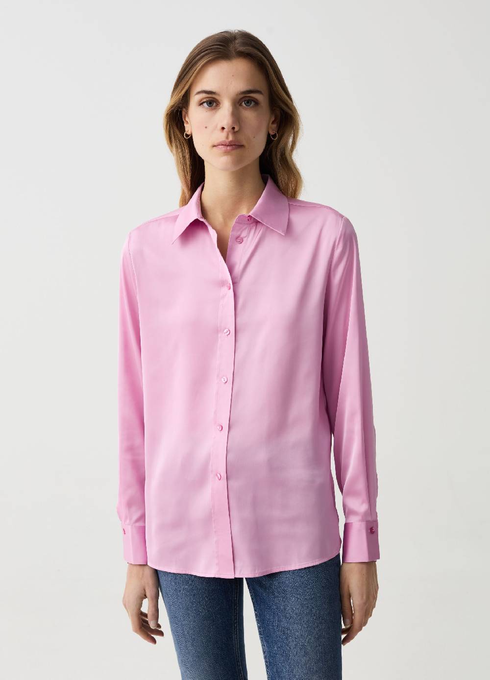 Ovs Camicia In Satin Con Spacchi