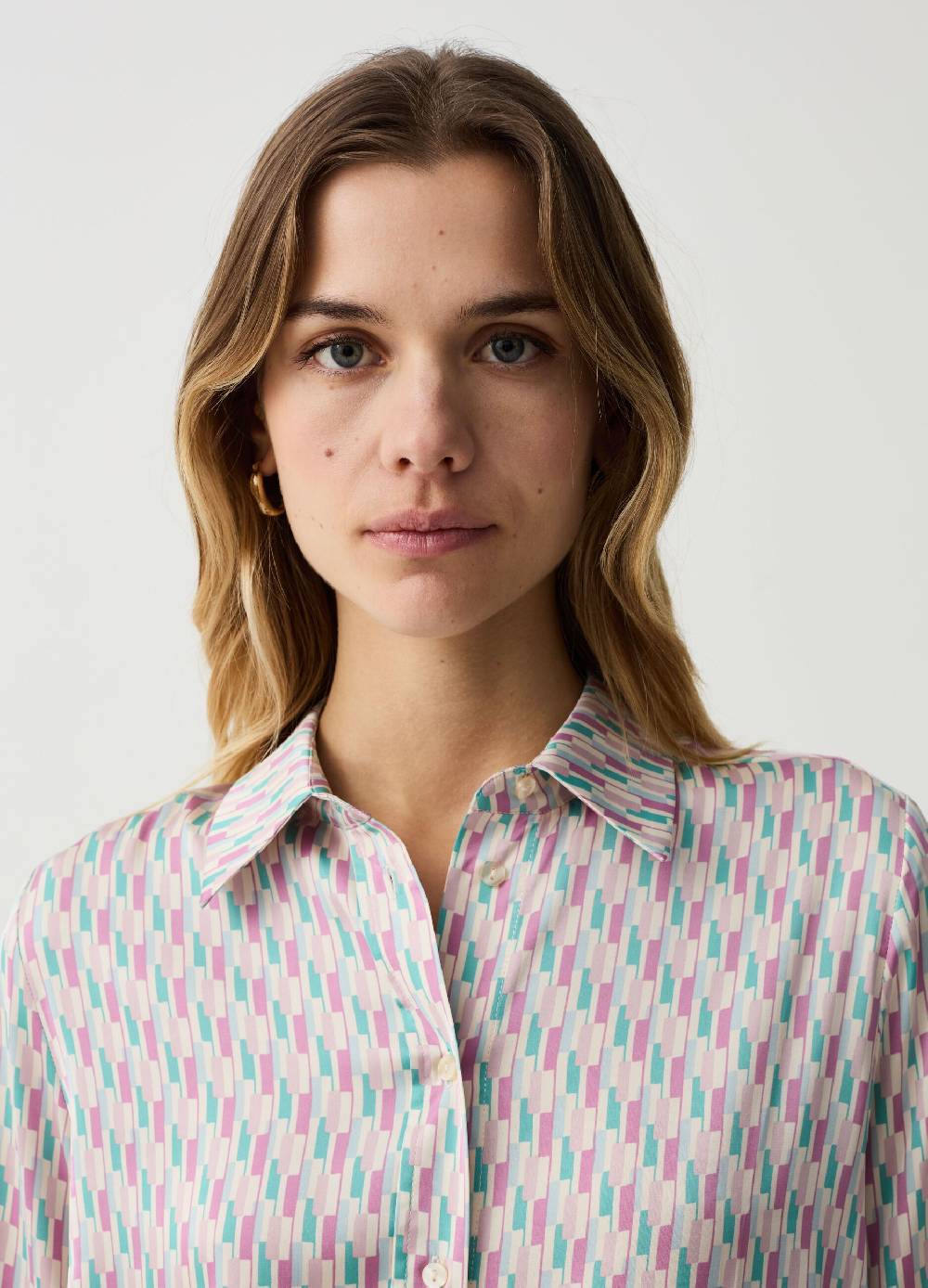 Ovs Camicia In Satin Con Spacchi