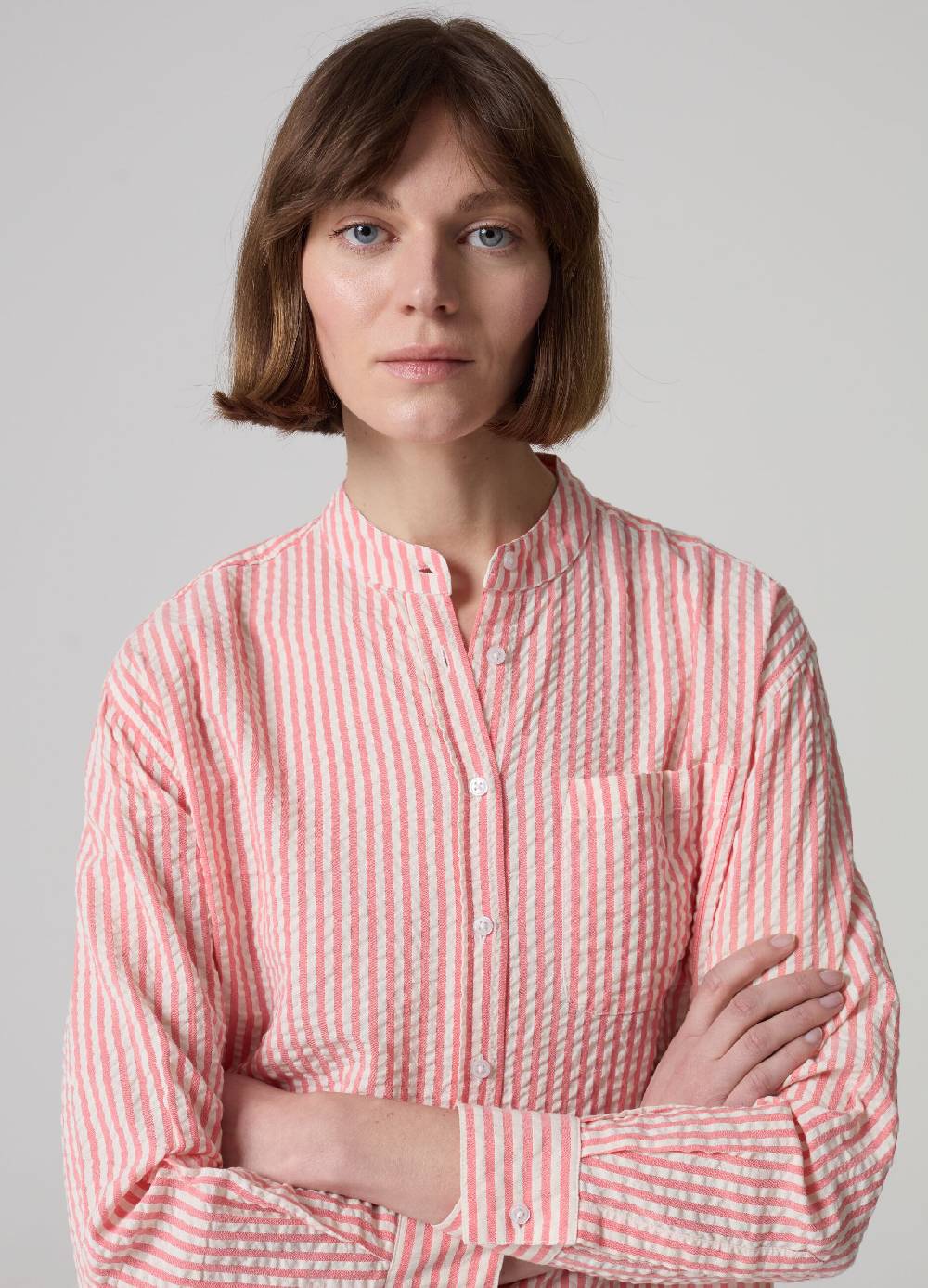Ovs Camicia In Seersucker A Righe