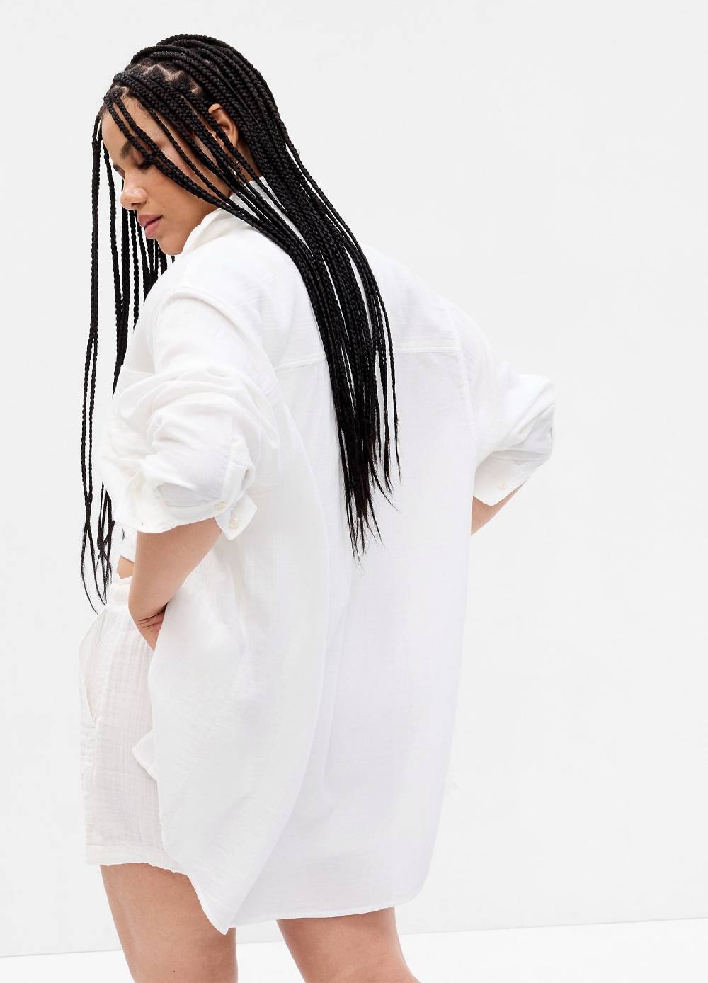 Ovs Camicia Lunga In Garza Di Cotone Con Tasca