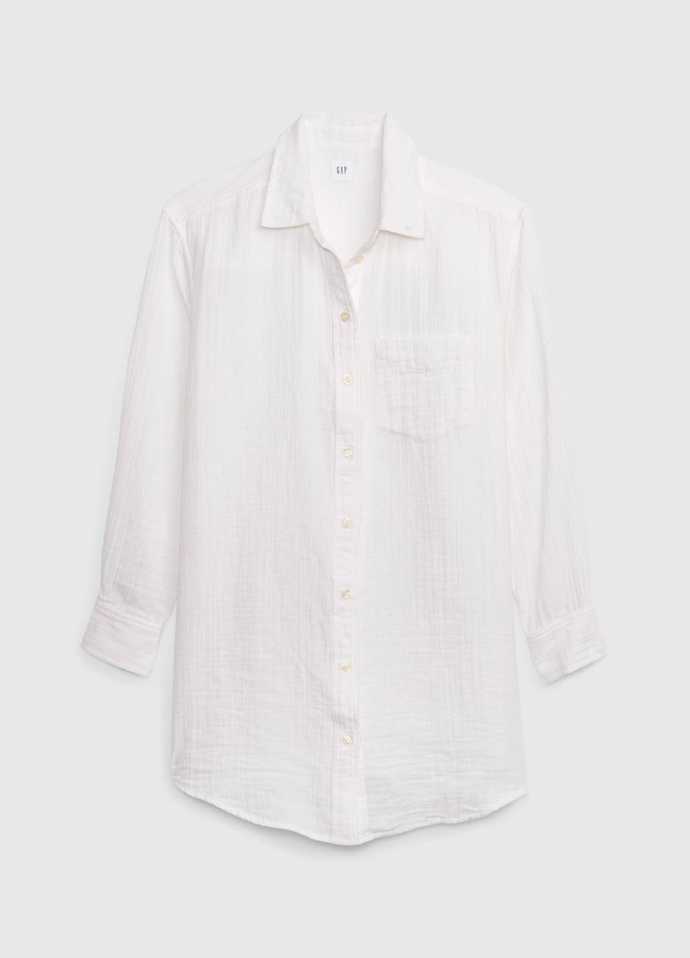 Ovs Camicia Lunga In Garza Di Cotone Con Tasca