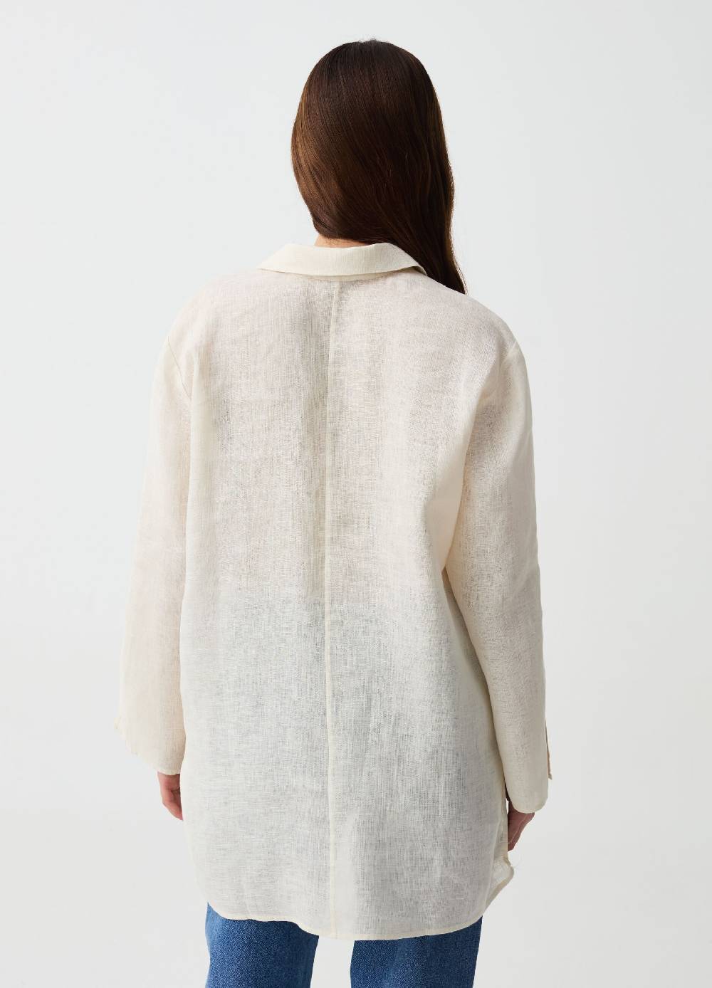 Ovs Camicia Lunga In Lino Con Spacchi