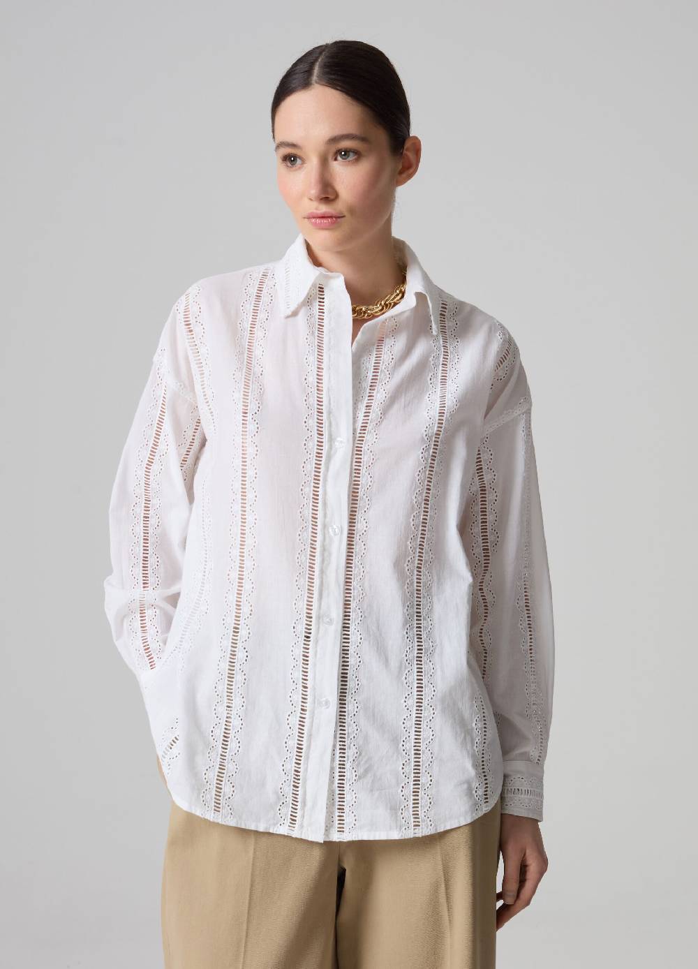 Ovs Camicia over con dettagli traforati e sangallo