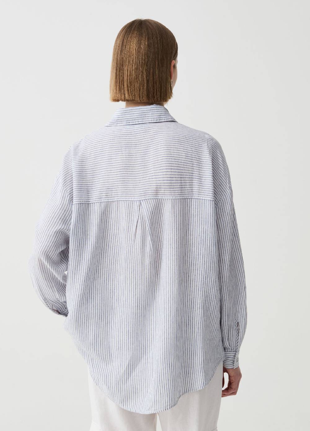 Ovs Camicia Over In Lino E Viscosa Con Tasca