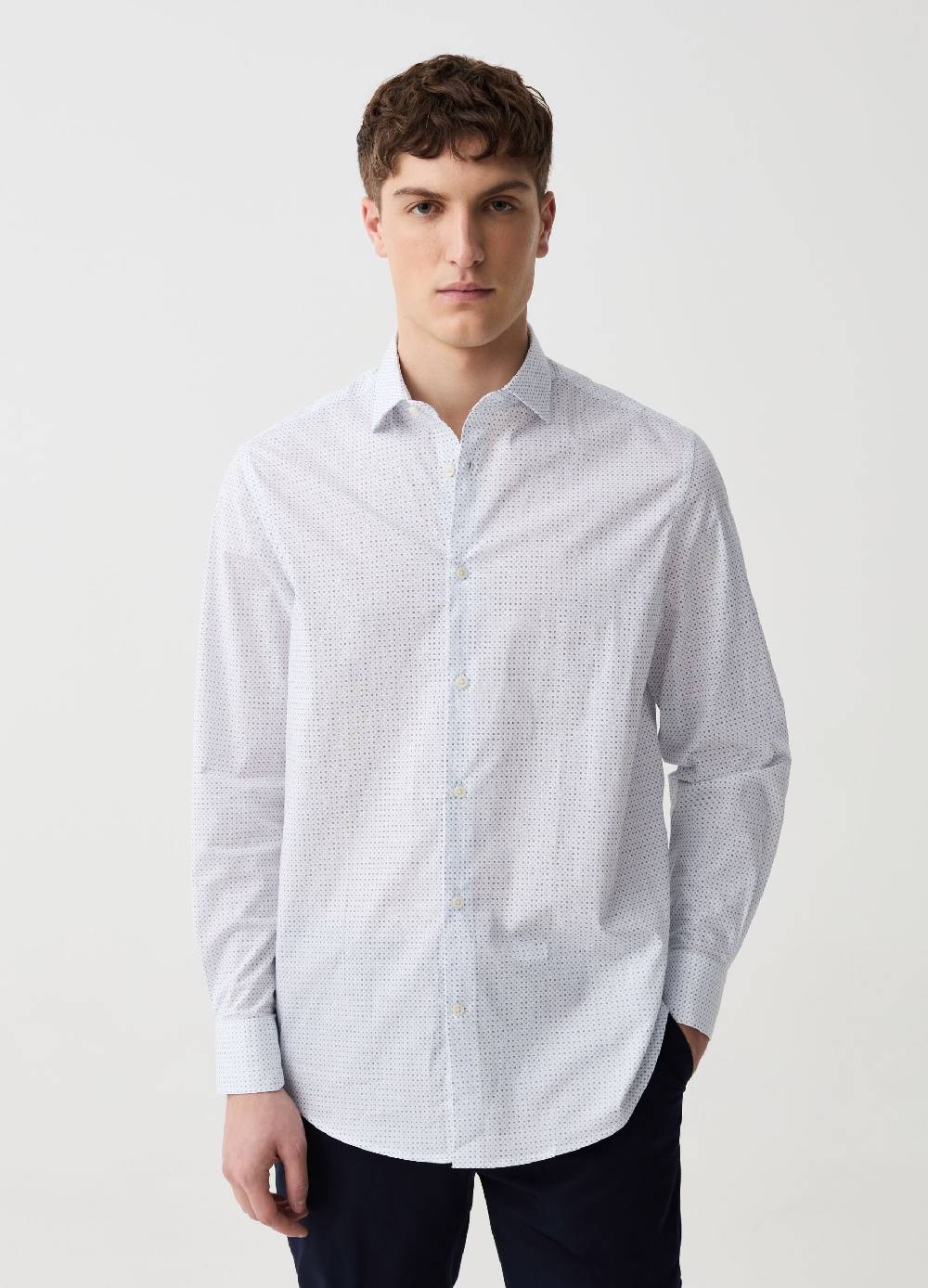 Ovs Camicia Regular Fit Con Micro Fantasia