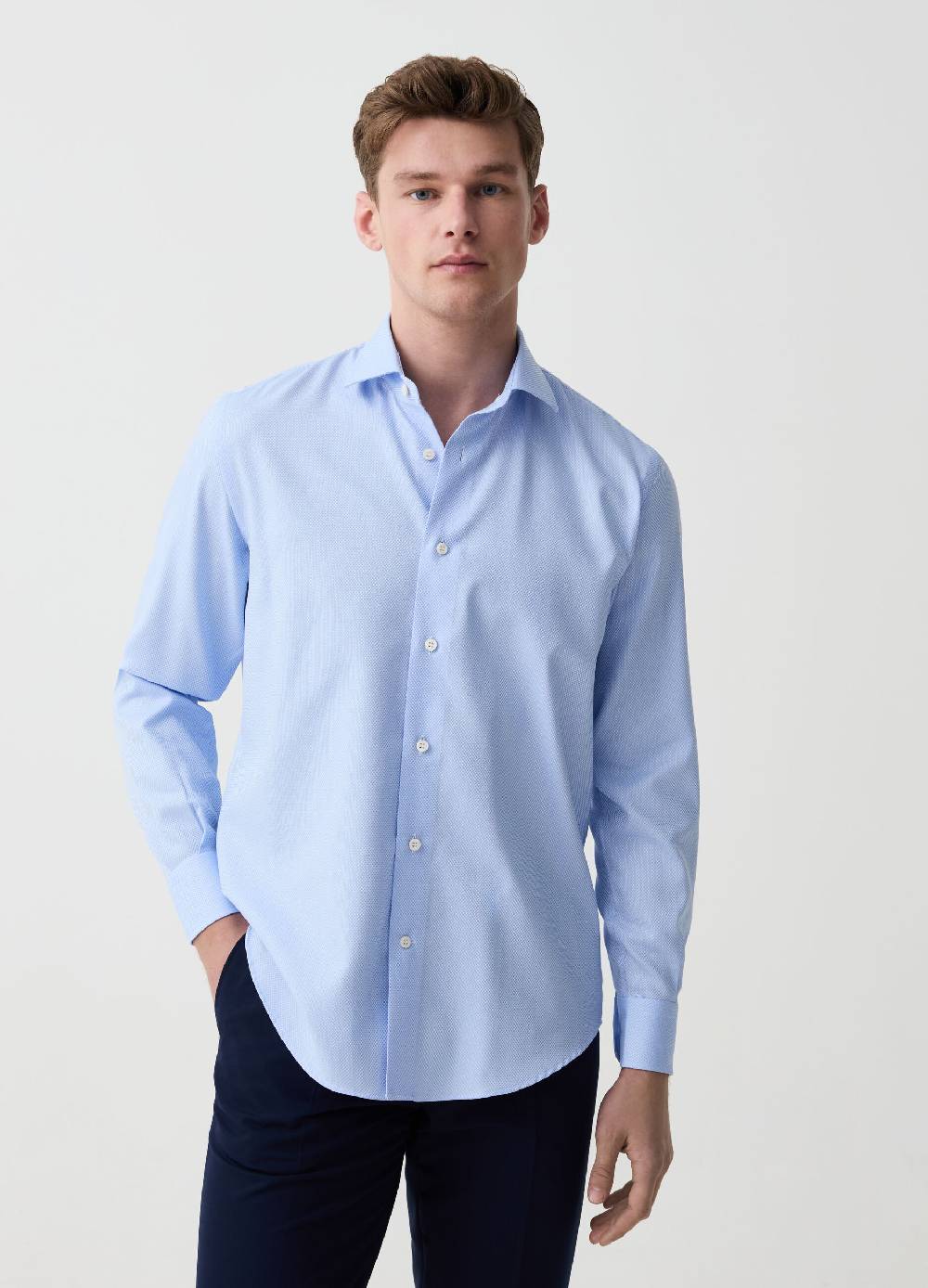 Ovs Camicia regular fit easy iron con micro trama