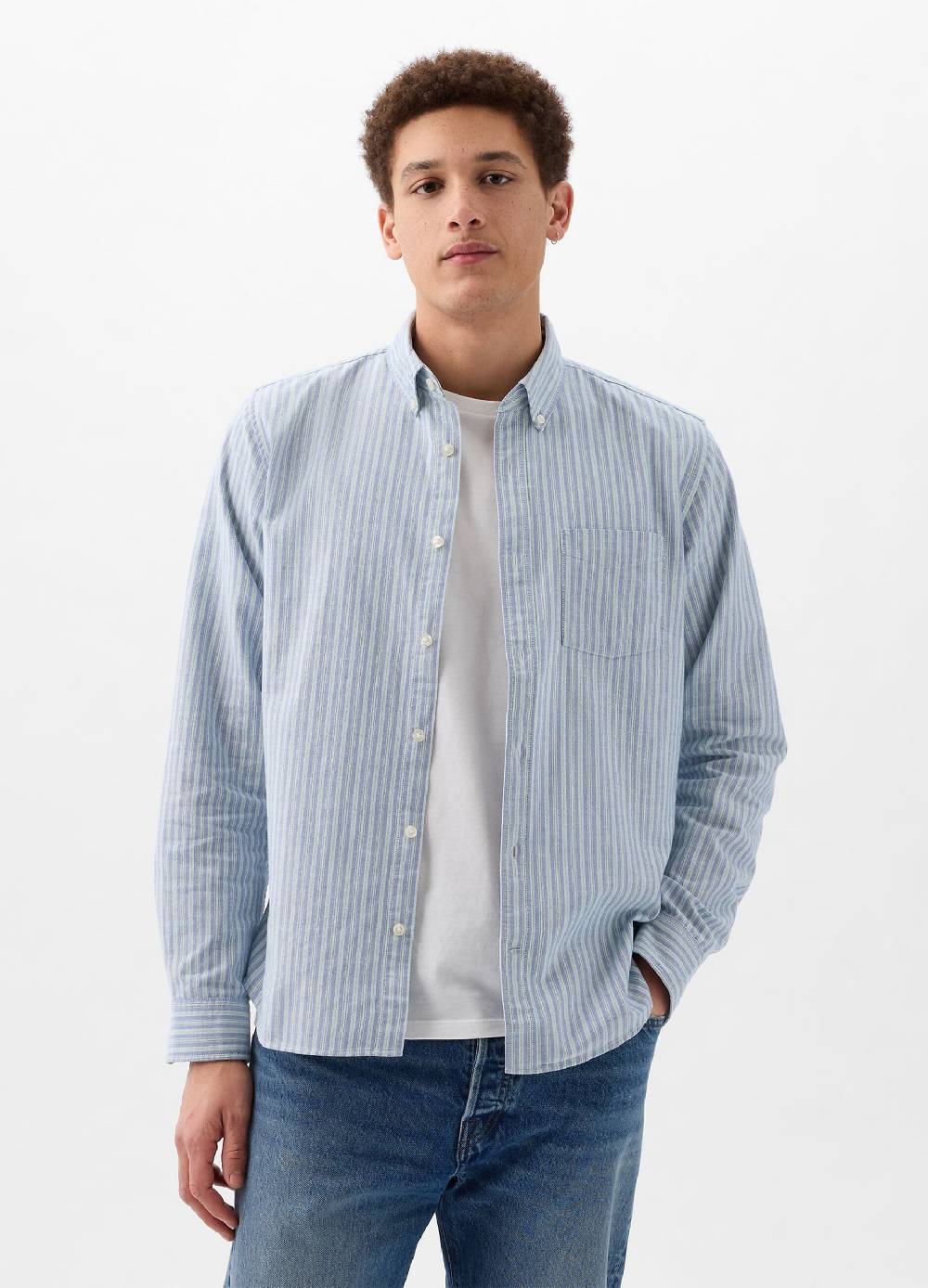 Ovs Camicia Regular Fit In Cotone Oxford A Righe