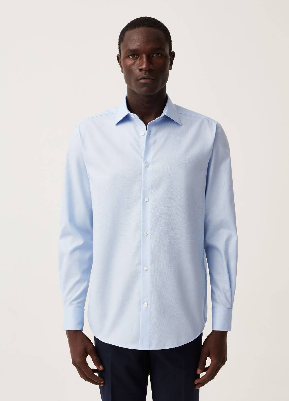 Ovs Camicia Regular Fit In Cotone Piquet No Stiro