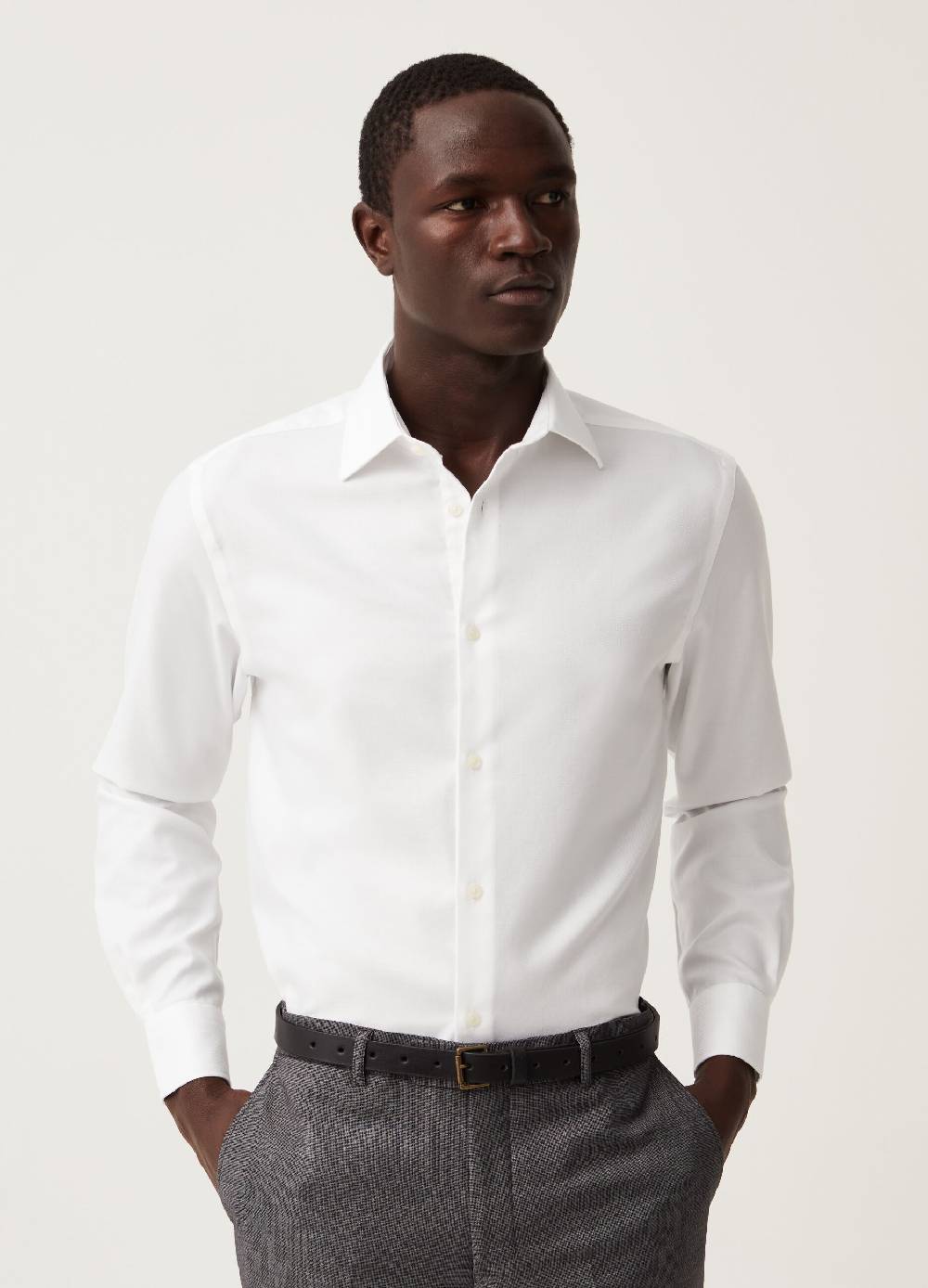 Ovs Camicia Regular Fit In Cotone Piquet No Stiro