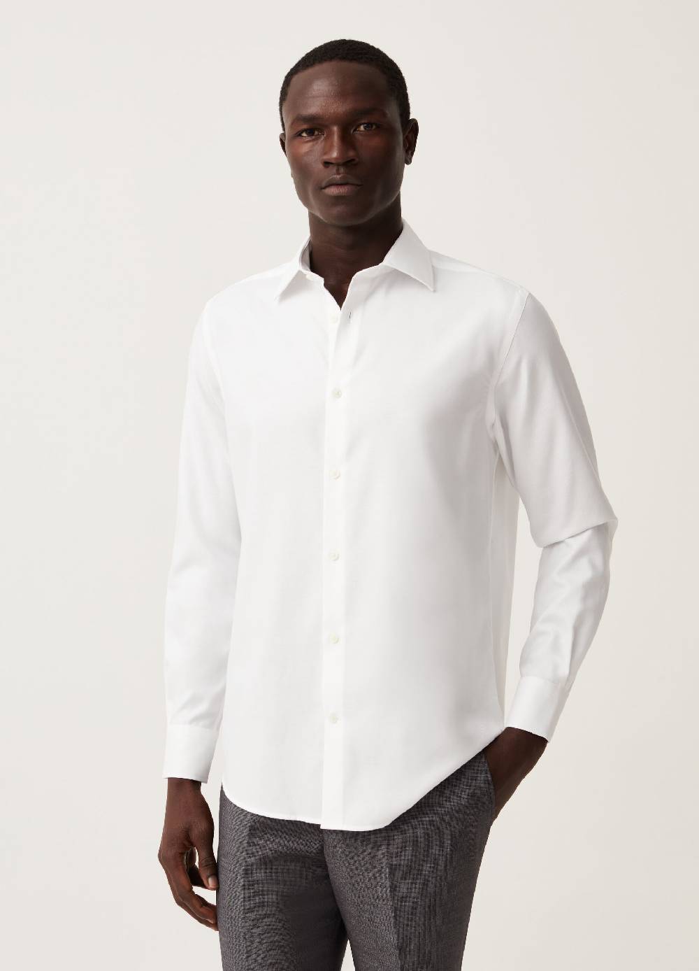 Ovs Camicia regular fit in cotone piquet no stiro