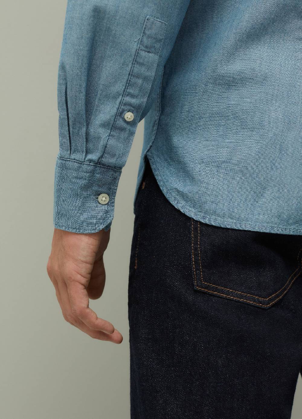 Ovs Camicia Regular Fit In Denim Chambray