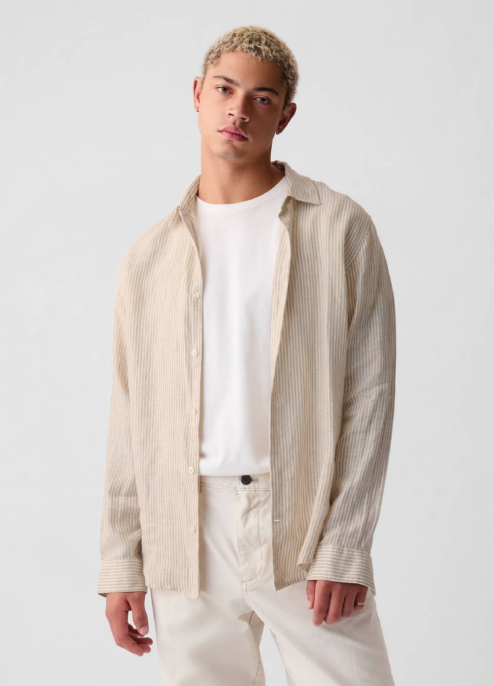 Ovs Camicia Regular Fit In Lino A Righe