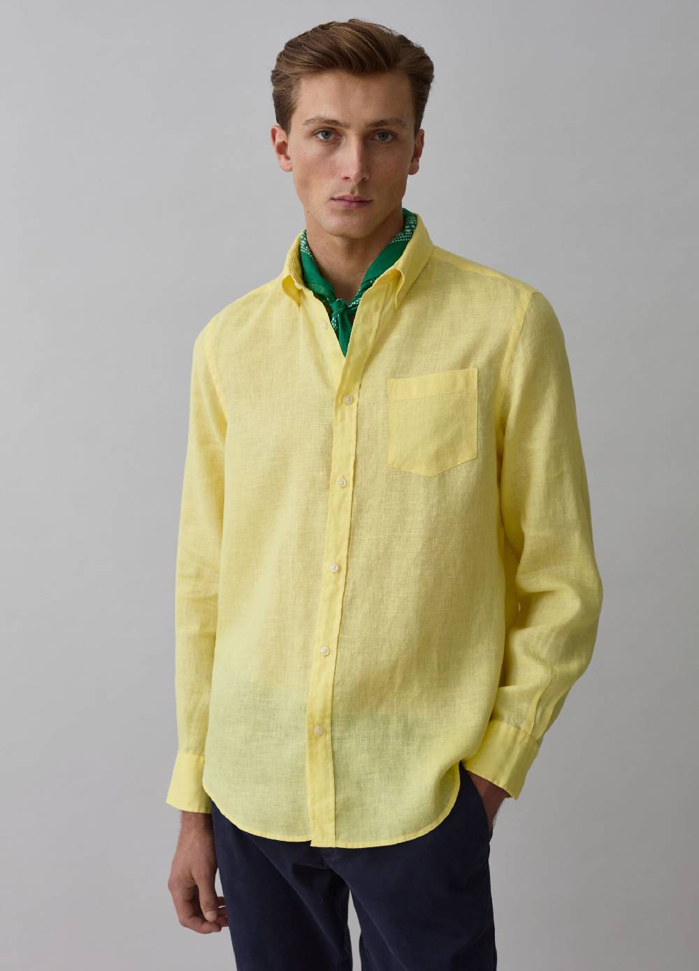 Ovs Camicia Regular Fit In Lino Button-down