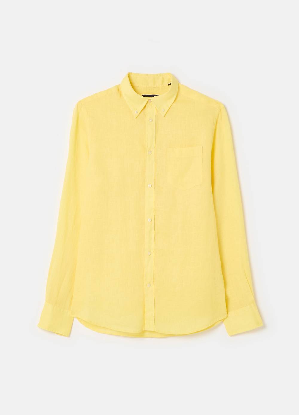 Ovs Camicia Regular Fit In Lino Button-down