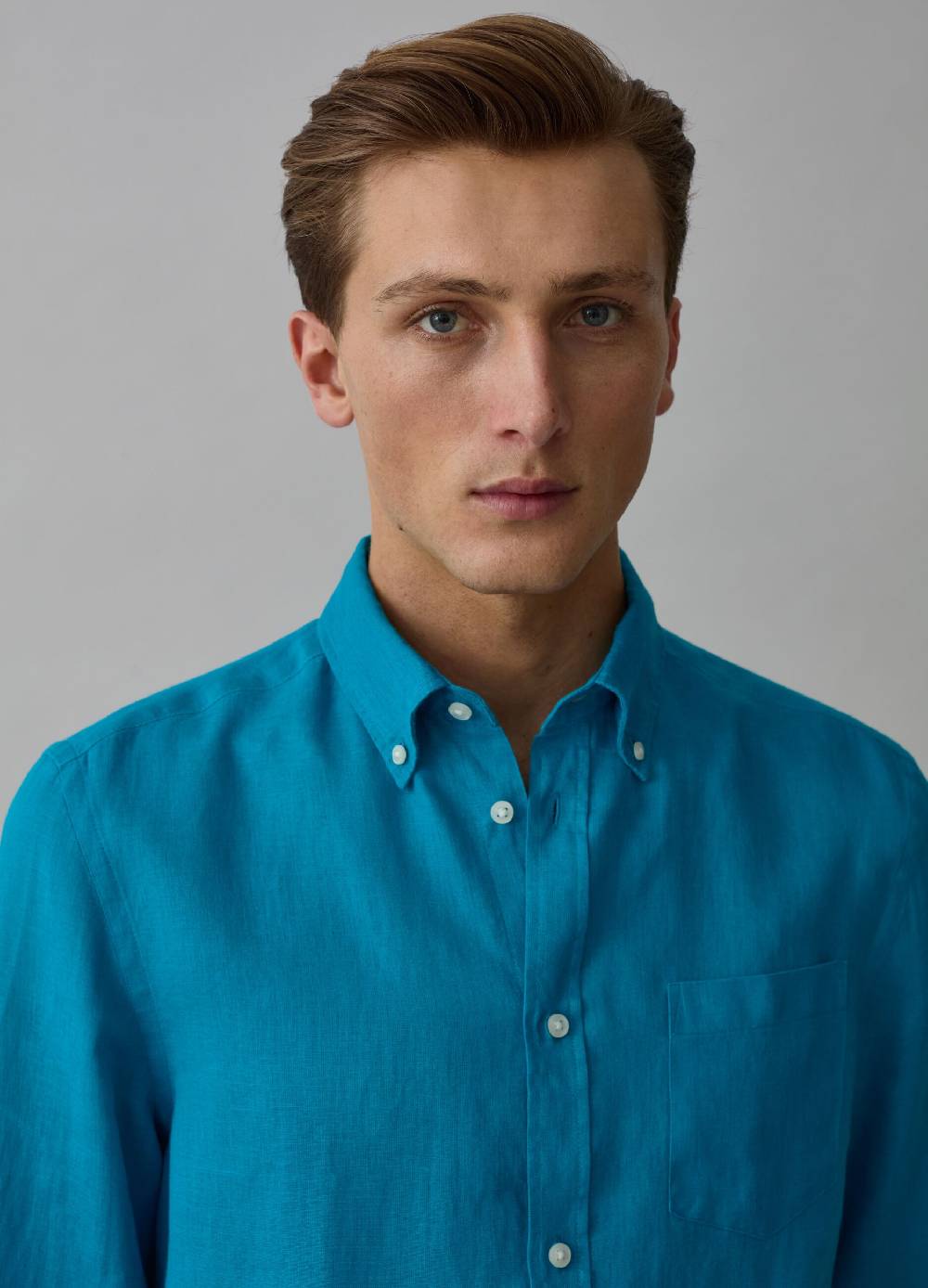 Ovs Camicia Regular Fit In Lino Button-down