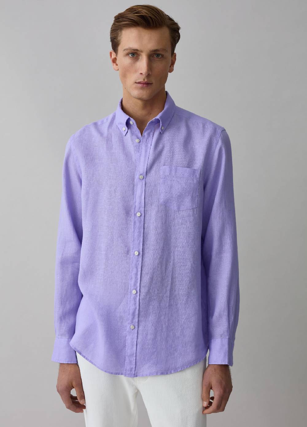 Ovs Camicia Regular Fit In Lino Button-down