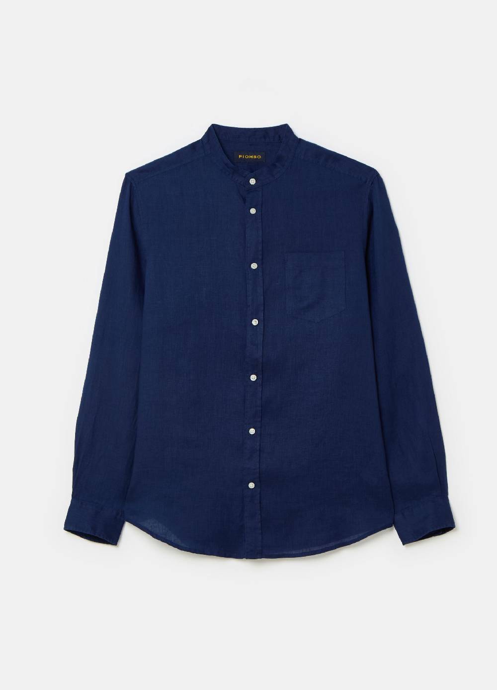 Ovs Camicia Regular Fit In Lino Collo Alla Coreana