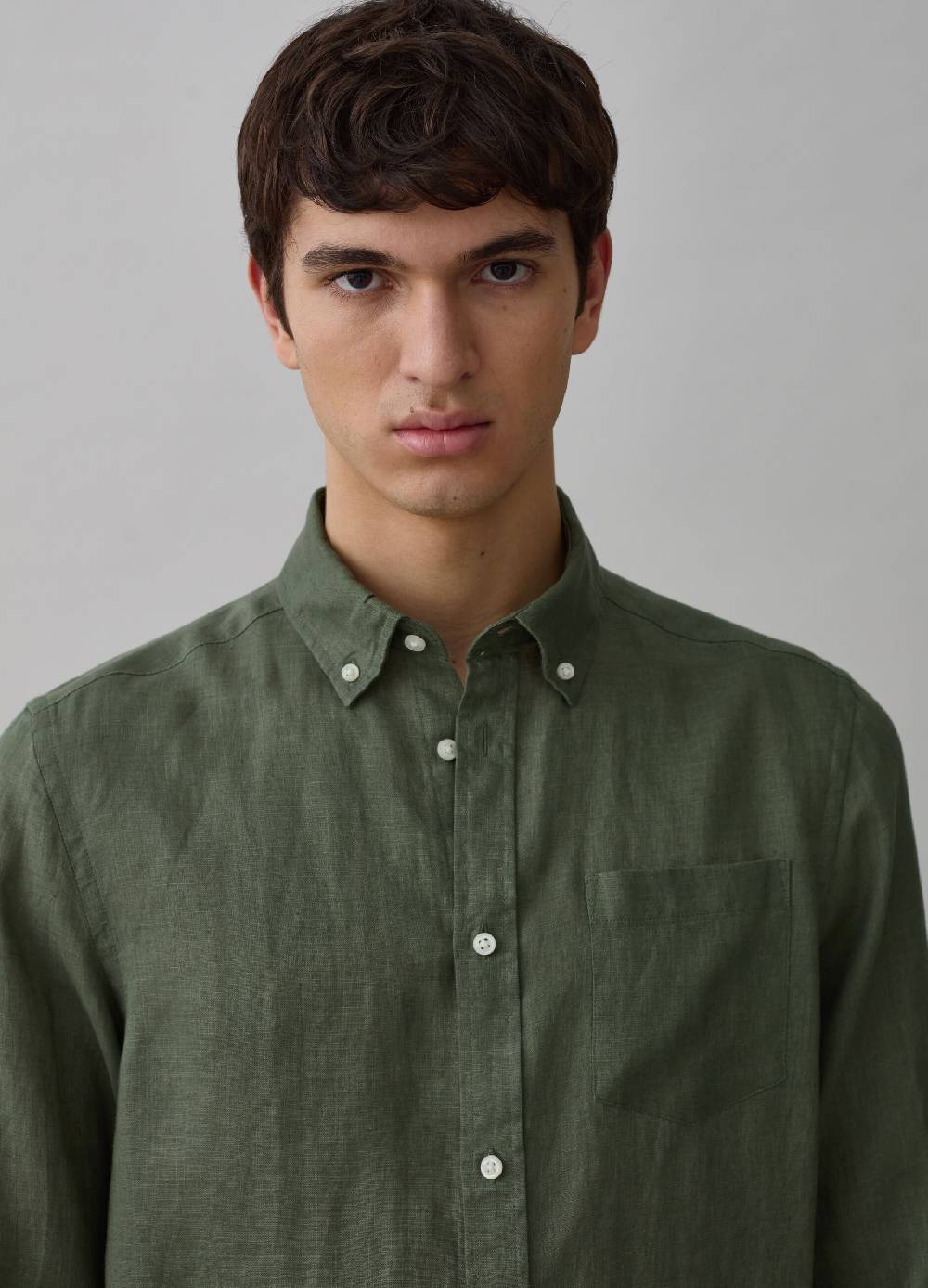 Ovs Camicia Regular Fit In Lino Con Tasca
