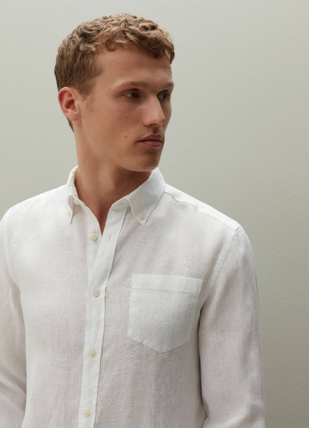 Ovs Camicia Regular Fit In Lino Con Tasca