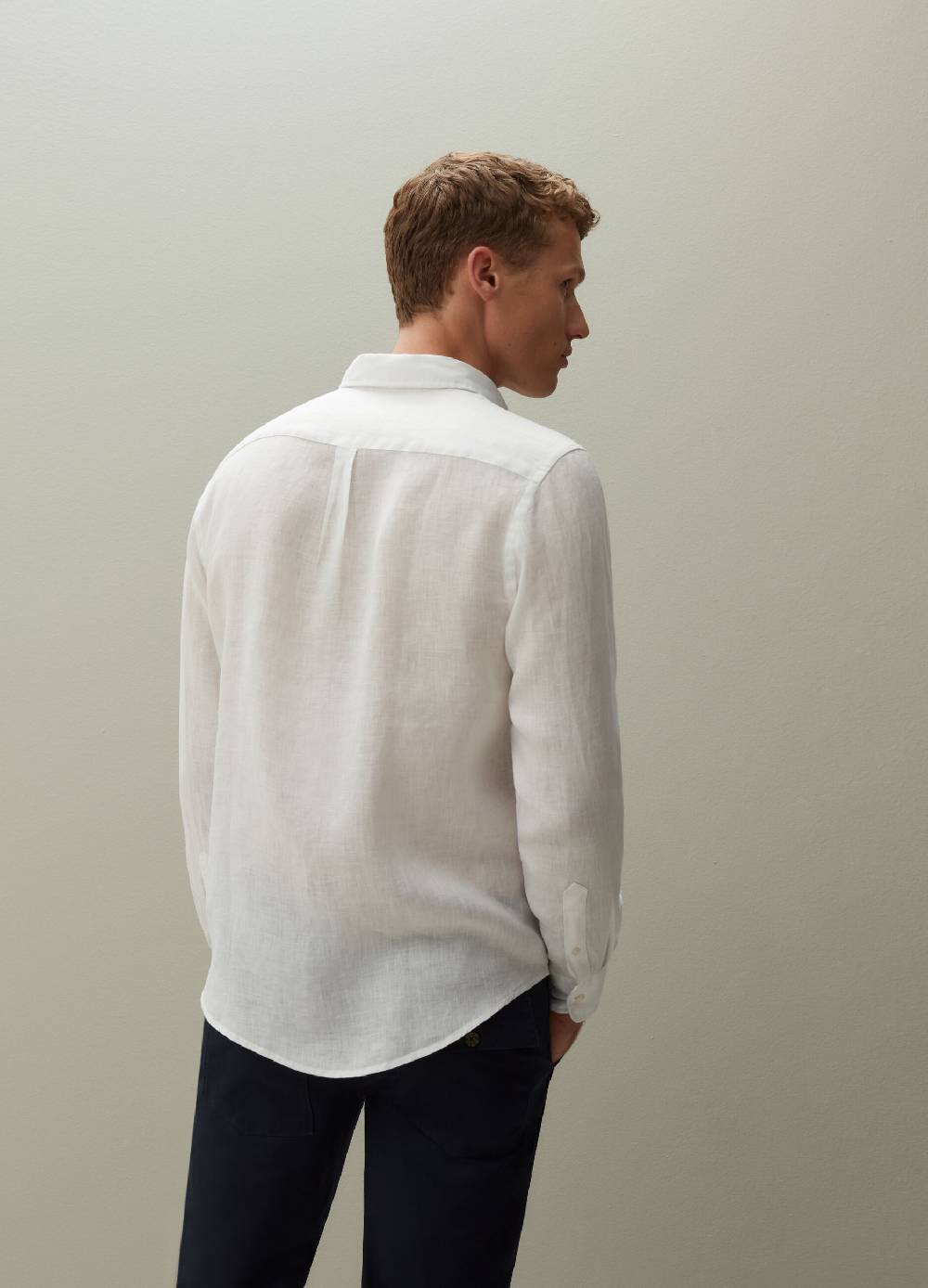 Ovs Camicia Regular Fit In Lino Con Tasca