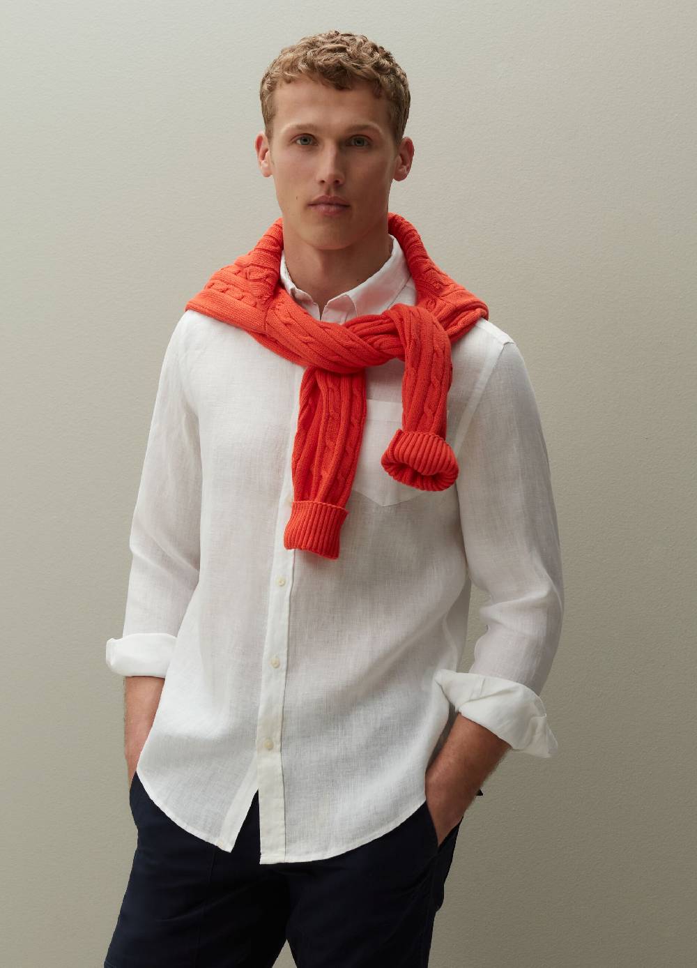 Ovs Camicia regular fit in lino con tasca