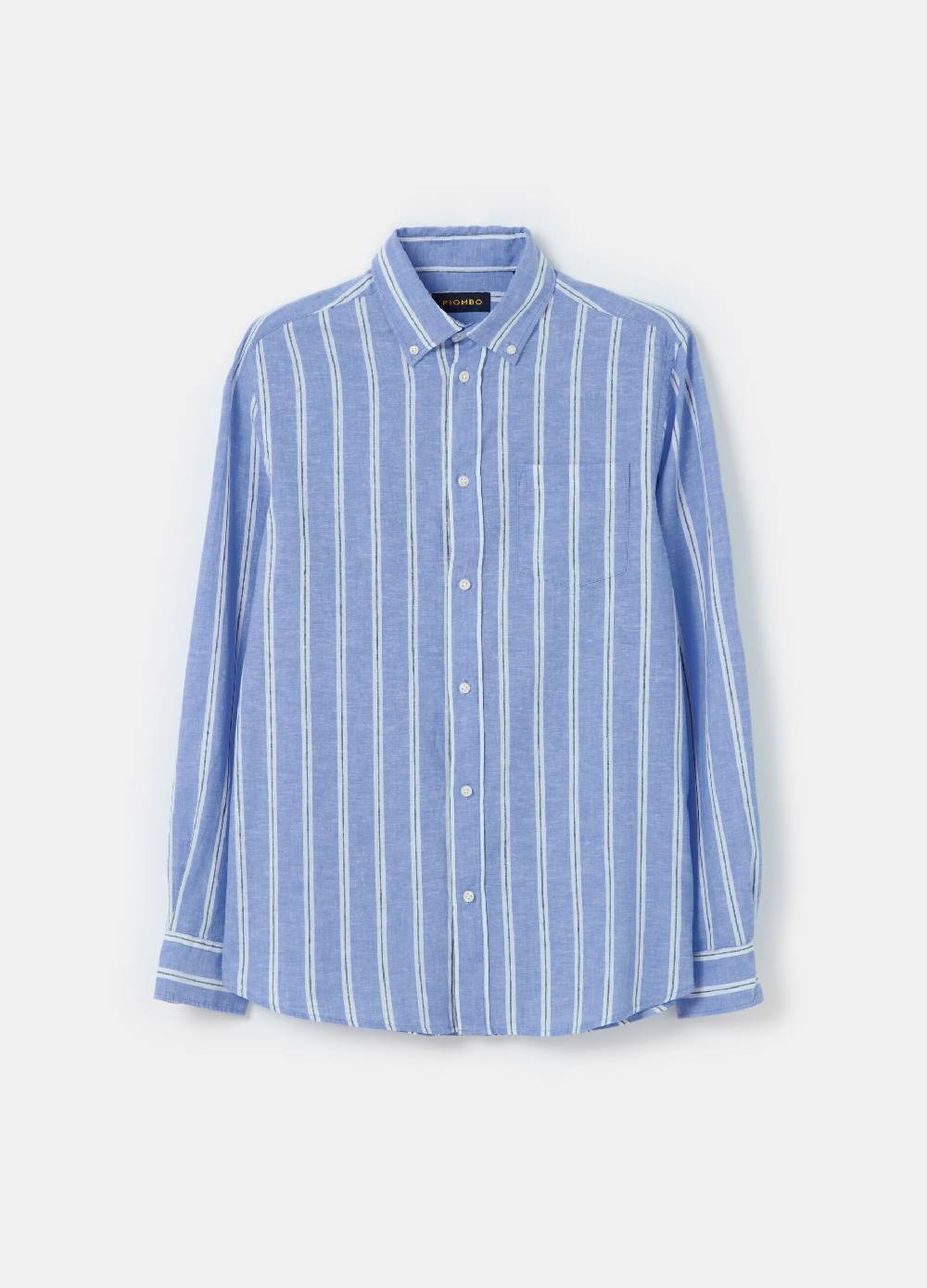 Ovs Camicia Regular Fit In Lino E Cotone A Righe