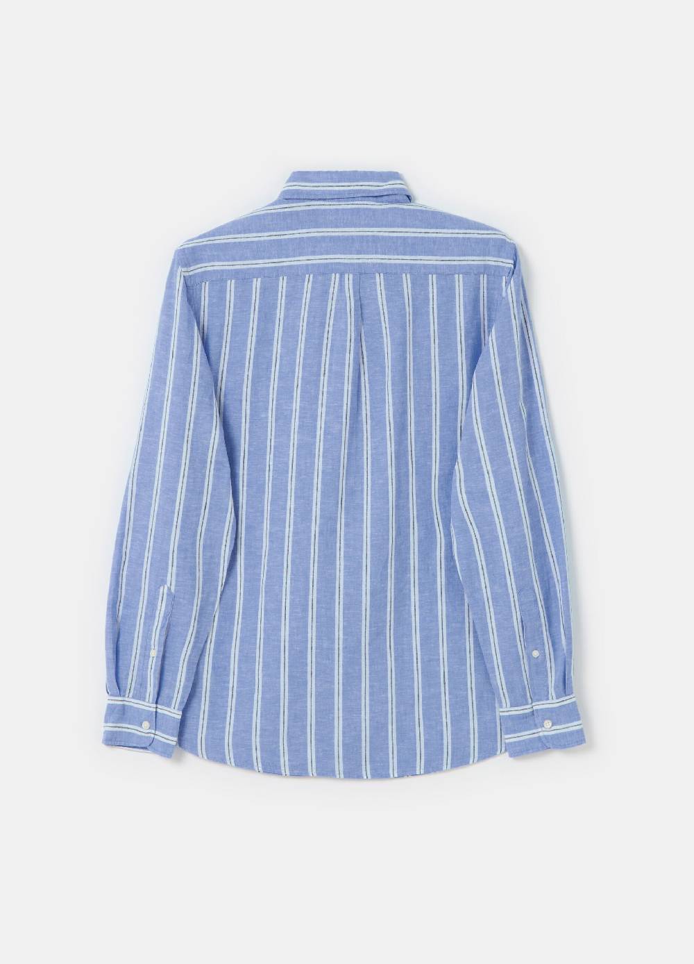 Ovs Camicia Regular Fit In Lino E Cotone A Righe