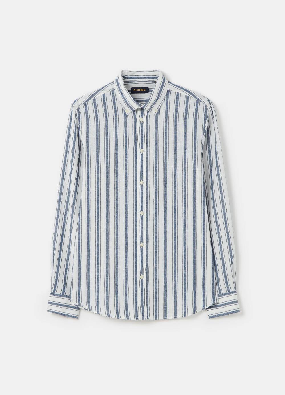 Ovs Camicia Regular Fit In Lino E Cotone A Righe