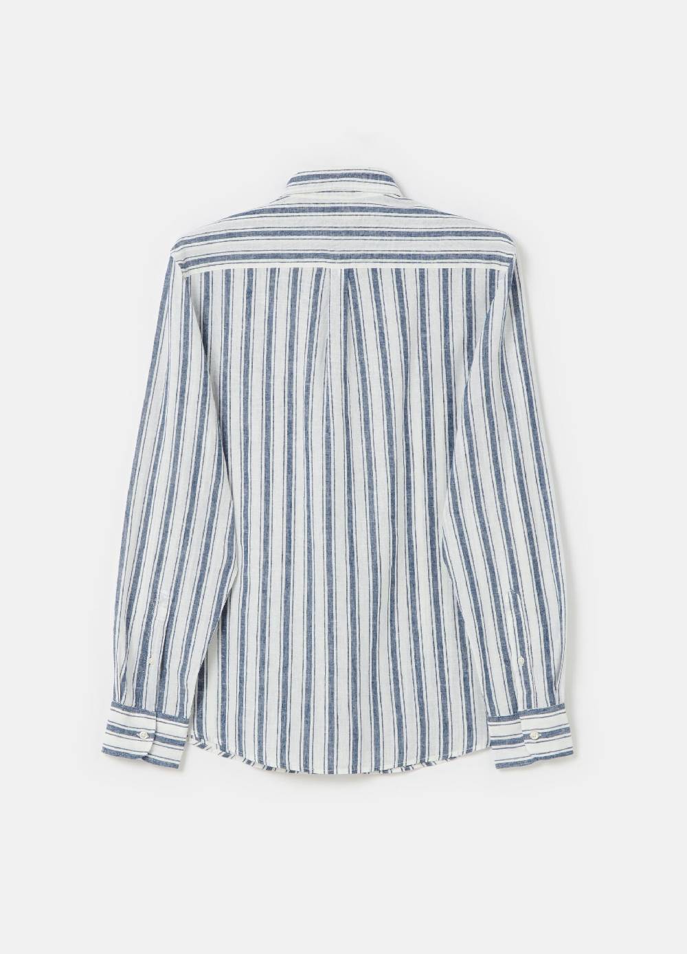 Ovs Camicia Regular Fit In Lino E Cotone A Righe