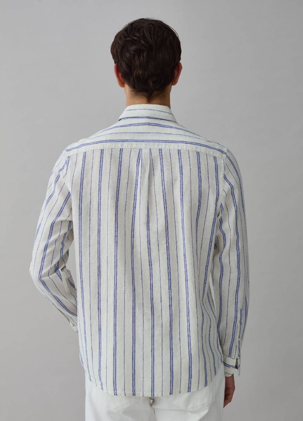 Ovs Camicia Regular Fit In Lino E Cotone A Righe