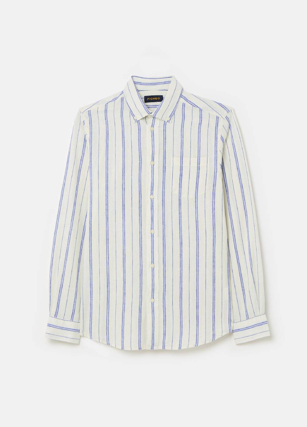 Ovs Camicia Regular Fit In Lino E Cotone A Righe