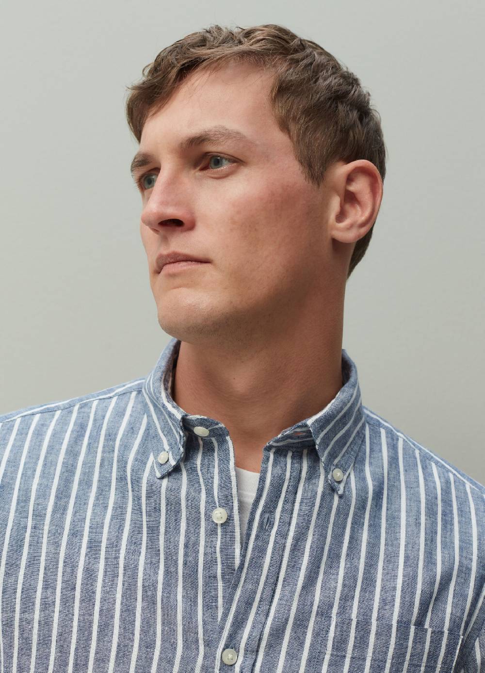 Ovs Camicia regular fit in lino e cotone a righe