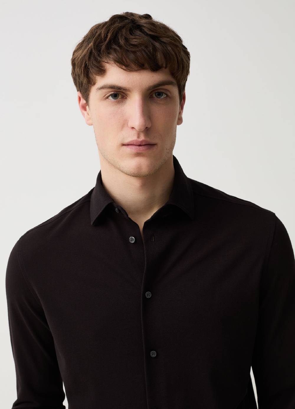 Ovs Camicia Regular Fit In Maglia Tinta Unita