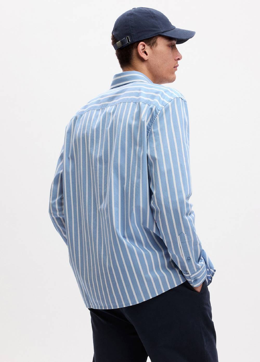 Ovs Camicia Regular Fit In Twill A Righe Con Tasca