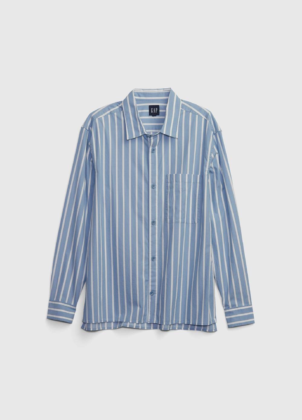 Ovs Camicia Regular Fit In Twill A Righe Con Tasca