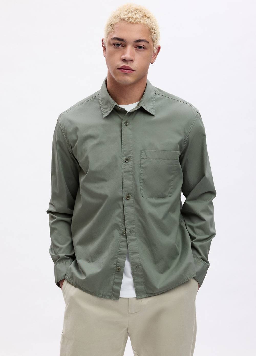 Ovs Camicia Regular Fit In Twill Con Tasca