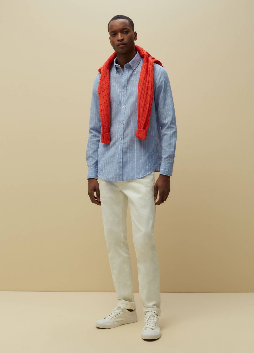 Ovs Camicia Regular Fit Lino E Cotone A Righe