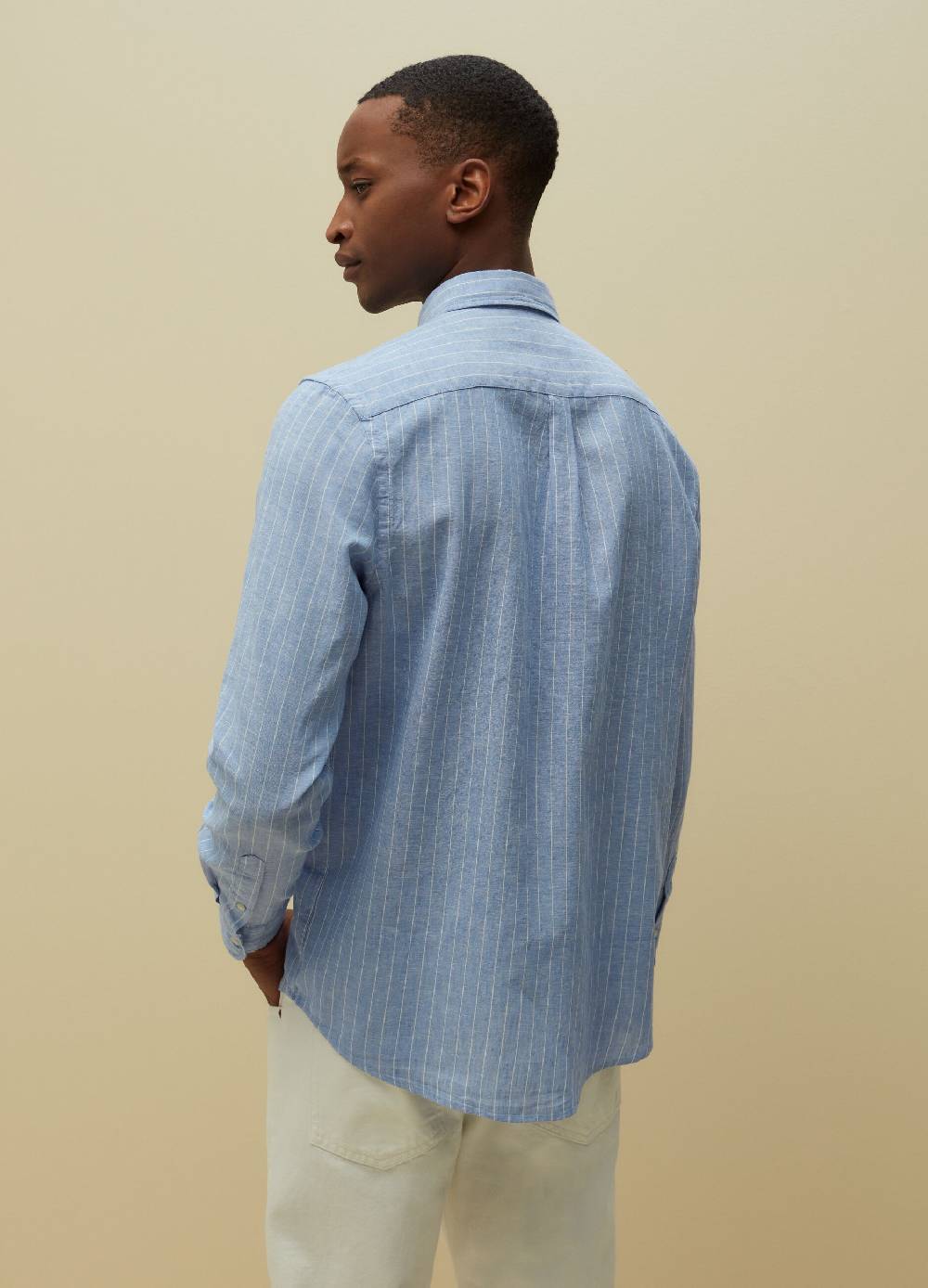 Ovs Camicia Regular Fit Lino E Cotone A Righe