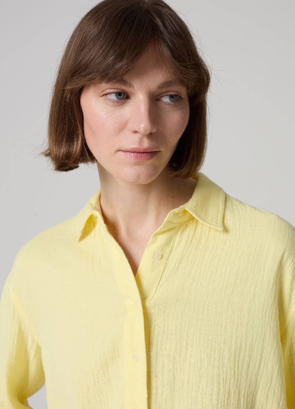 Ovs Camicia Relaxed Fit In Garza Effetto Crinkle