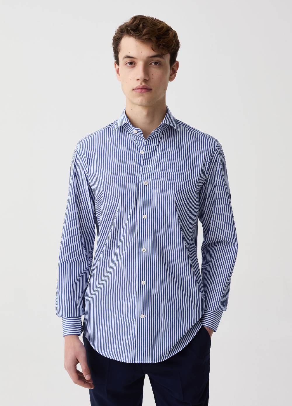 Ovs Camicia Slim Fit A Righe