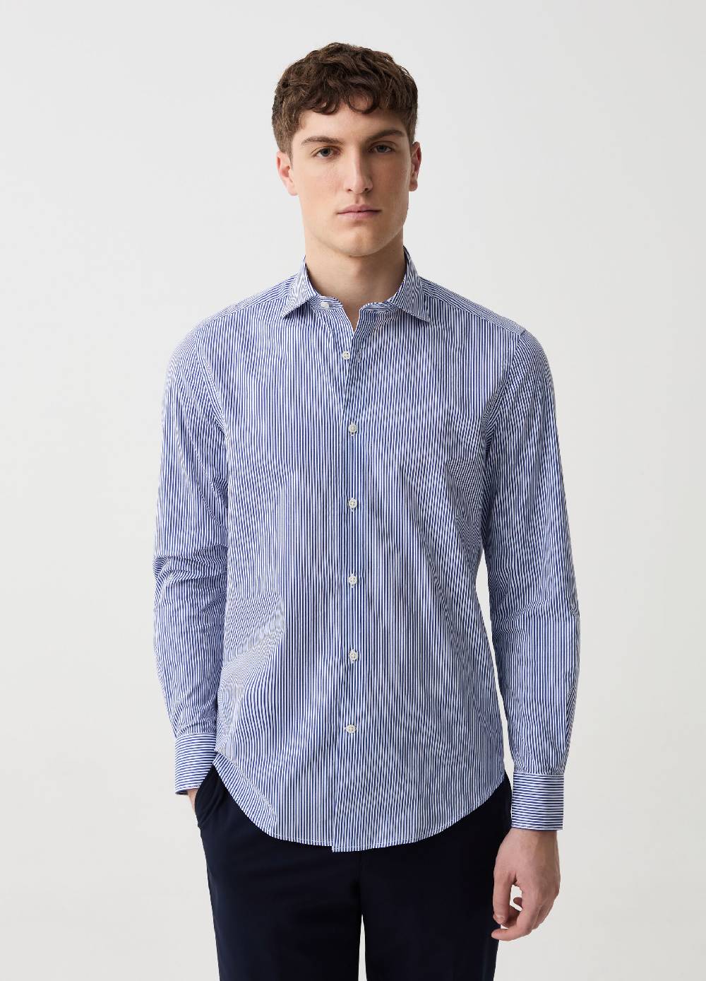 Ovs Camicia Slim Fit A Righe Sottili