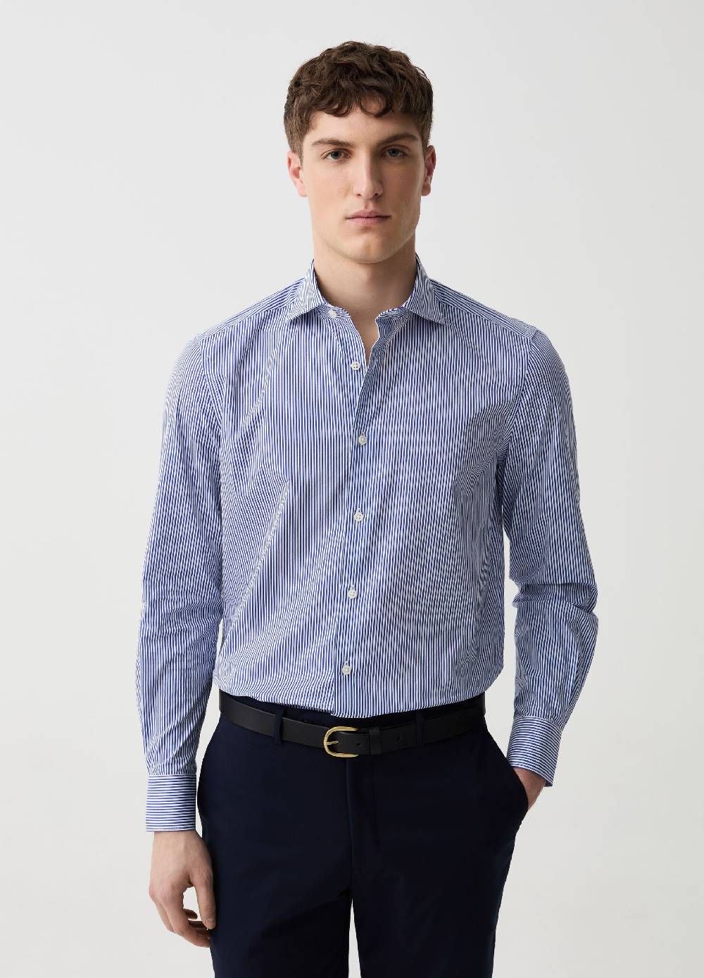 Ovs Camicia slim fit a righe sottili