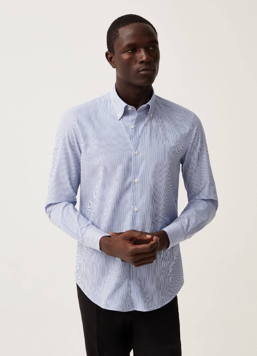 Ovs Camicia Slim Fit Easy Iron A Righe Sottili