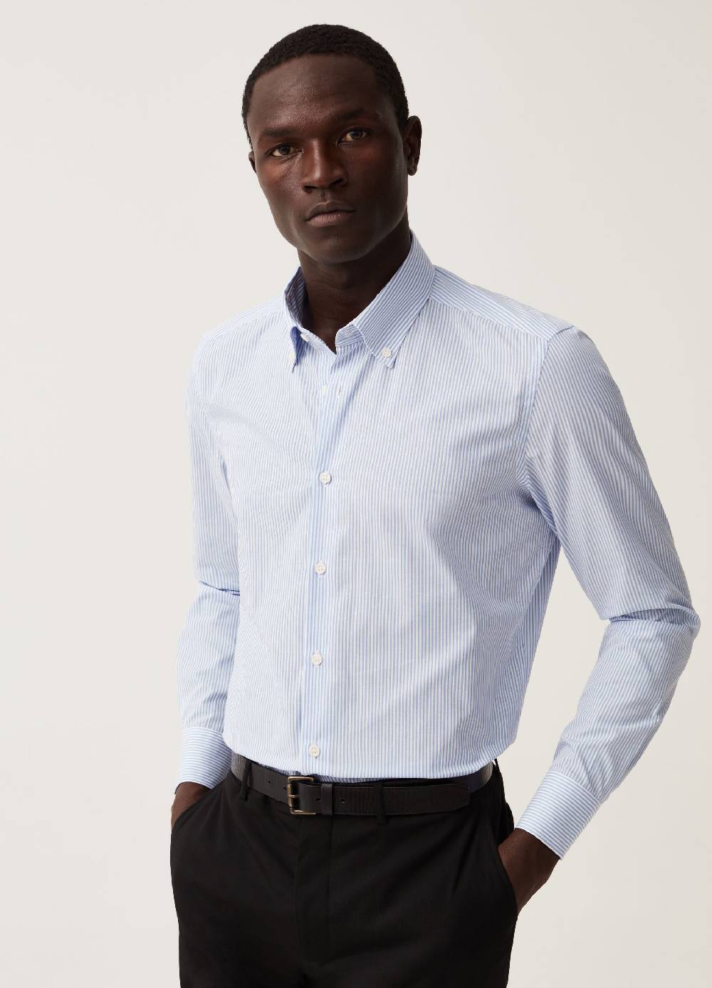 Ovs Camicia slim fit easy iron a righe sottili
