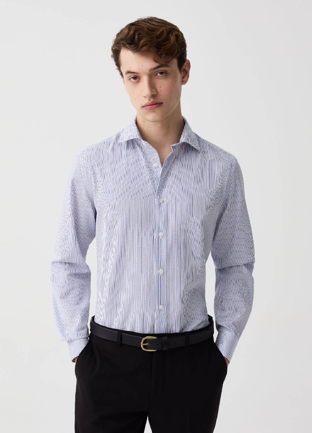 Ovs Camicia slim fit easy iron a righe sottili