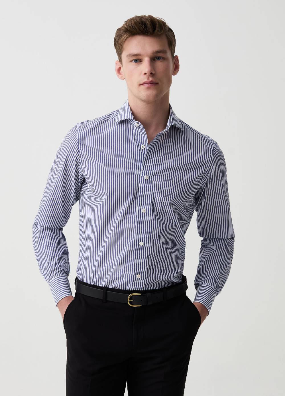 Ovs Camicia slim fit easy iron a righe