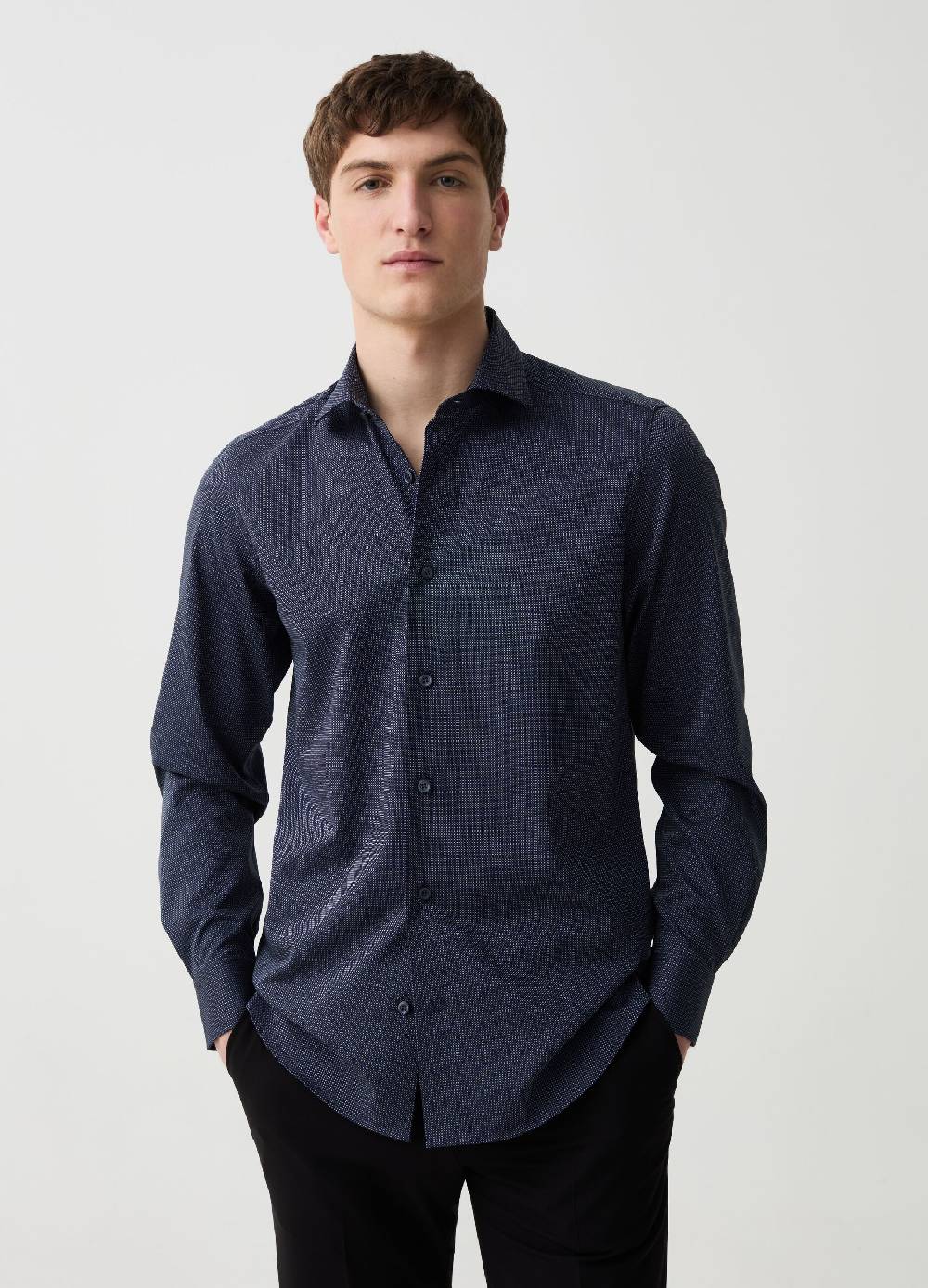 Ovs Camicia slim fit easy iron micro fantasia