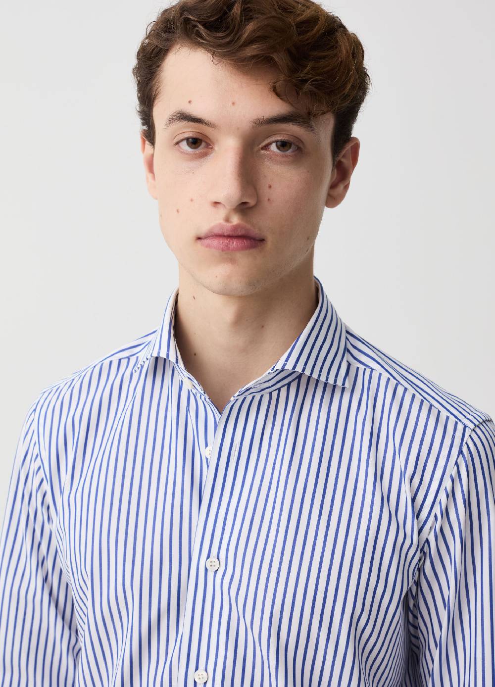 Ovs Camicia Slim Fit In Cotone A Righe