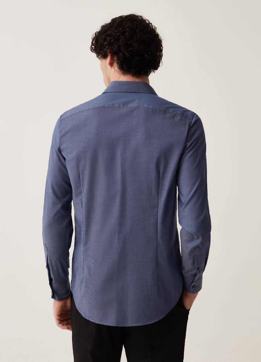 Ovs Camicia Slim Fit In Cotone Chambray No Stiro