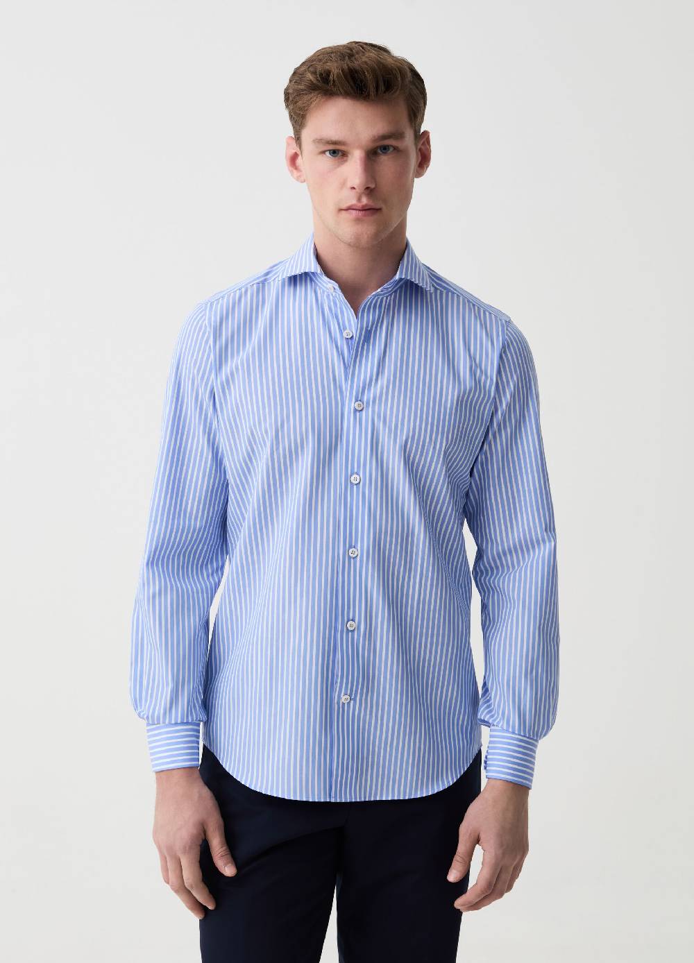Ovs Camicia slim fit in cotone easy iron a righe